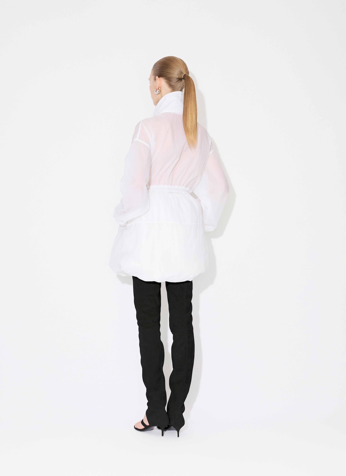 SOFT NYLON BUBBLE SKIRT ALAÏA WHITE SOFT NYLON BUBBLE SKIRT